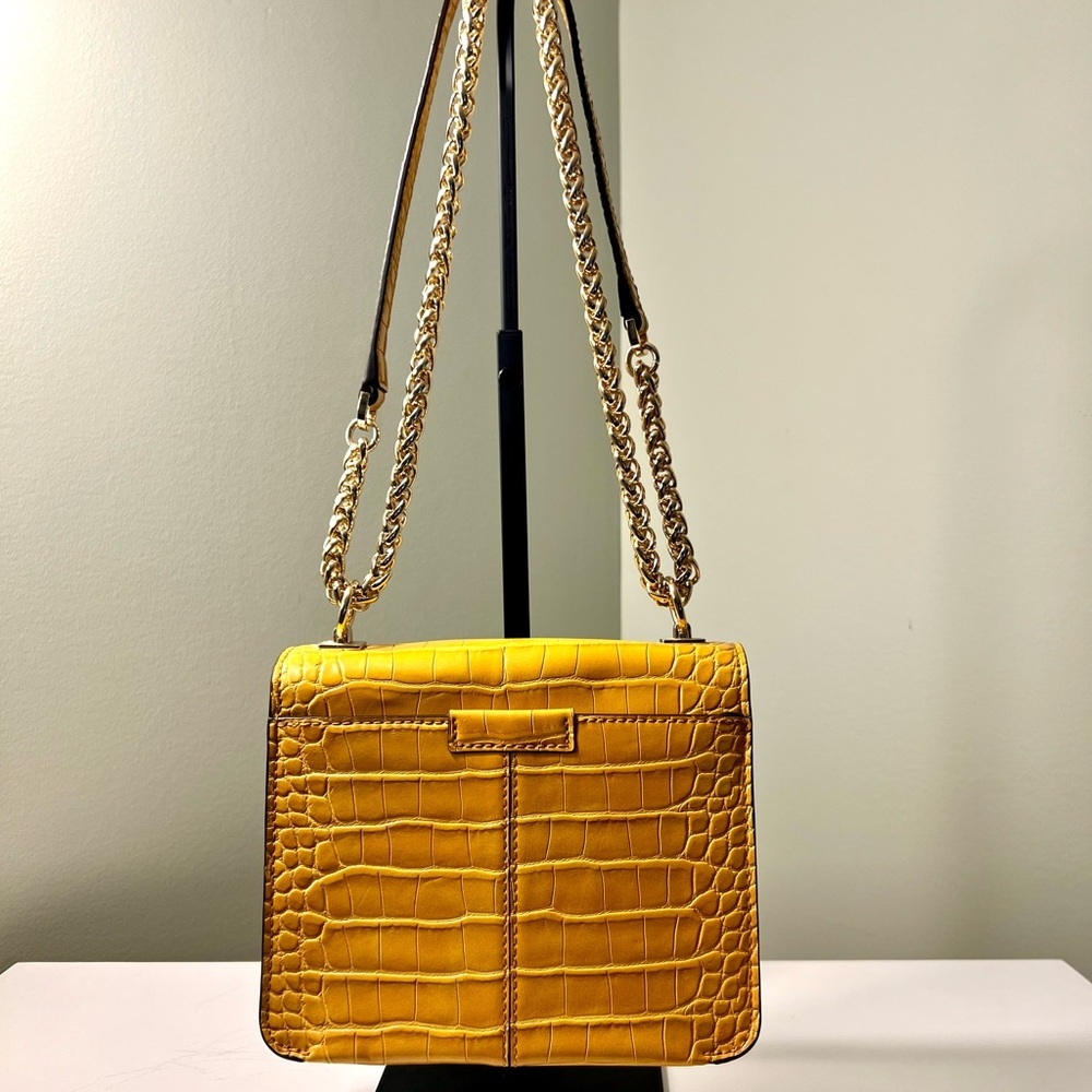 Michael Kors Yellow Croc-Embossed Shoulder Bag - Picture 5 of 15